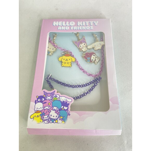 Sanrio Hello Kitty and Friends Charm Bracelet and Necklace Set Flash Plated - Picture 1 of 3
